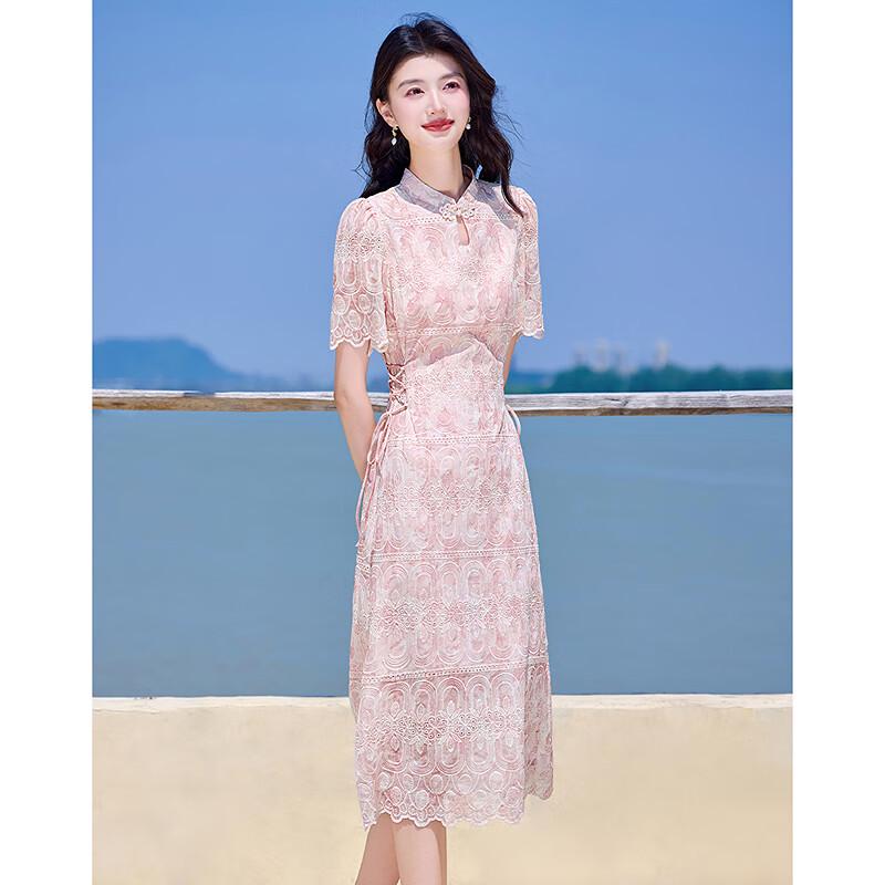 

Sishui Nianhua Elegant Short Sleeve Midi Dress 252284L1 XL