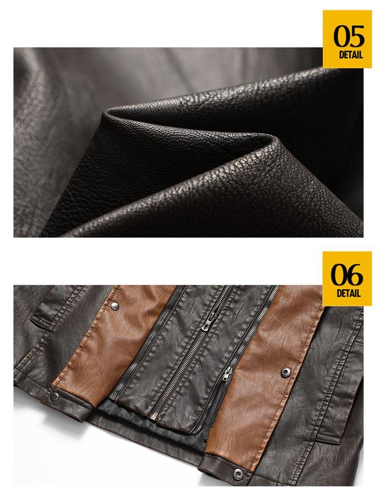 Men's Plus Size PU Leather Jacket - Early Autumn Retro Style Vest