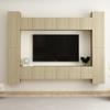 10 Pcs TV Unit Set Sonoma Oak Engineered Wood
