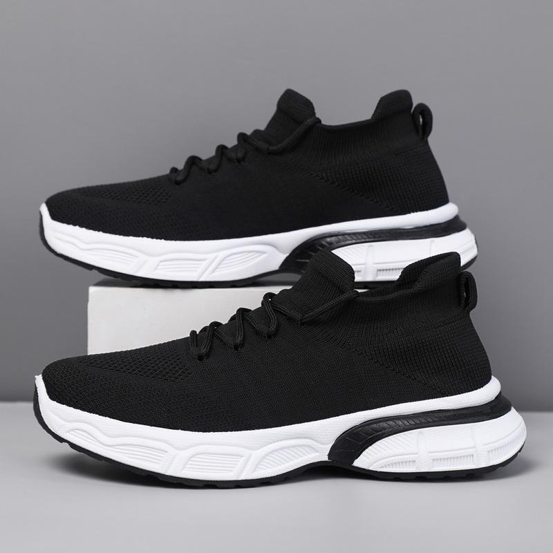 

Высокоэластичные интегрированные носки, повседневная обувь, дышащая удобная мужская спортивная обувь на плоской подошве со шнуровкой 39 чёрный