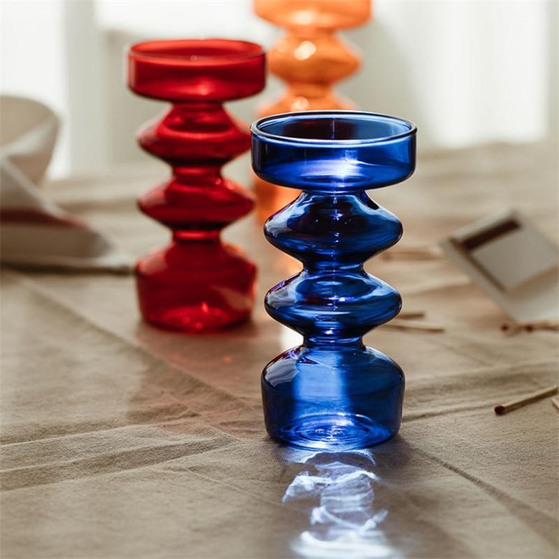 Glass Candle Holder Home Decoration Ornaments Wedding Table Handmade Crafts Glass Candlestick Gifts