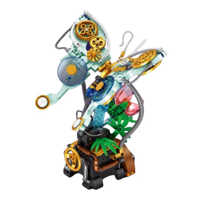 Creative punk insect butterfly building blocks, movable small brick toys, children s DIY building collection