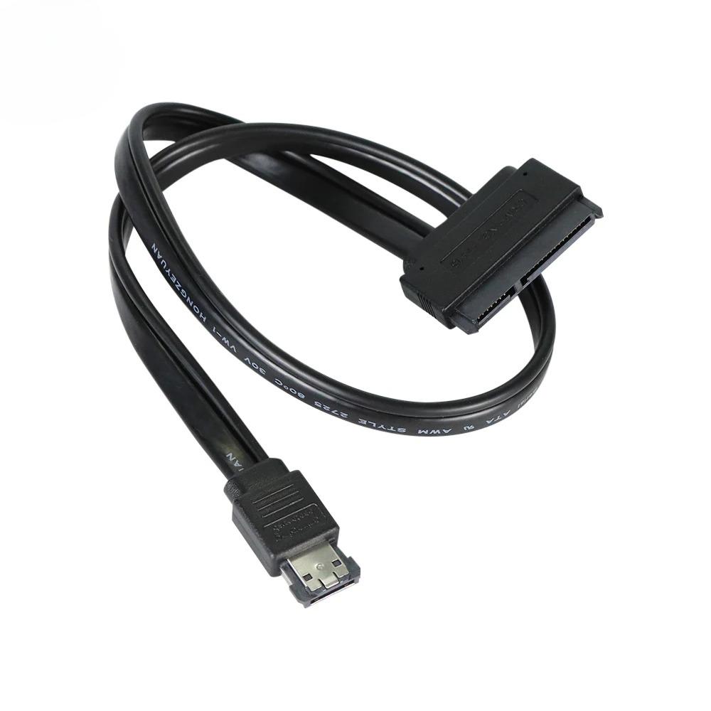 

Hot Selling New Dual Power ESATA USB 5V Combo to 22Pin SATA USB Hard Disk Cable High Quality 1PCS 50CM Cable 0.45m чёрный