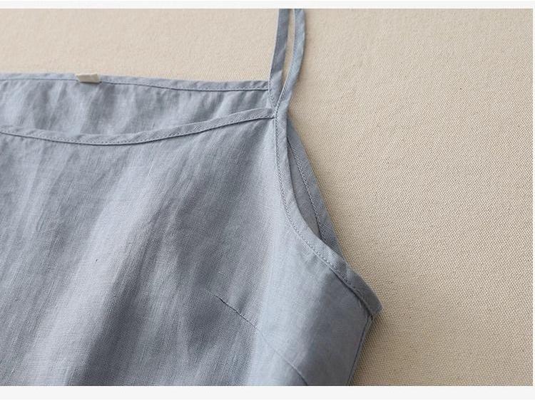 Plus Size Women's Cotton Linen Spaghetti Strap Tank Top: Lightweight Sleeveless Summer Outerwear & Base Layer
