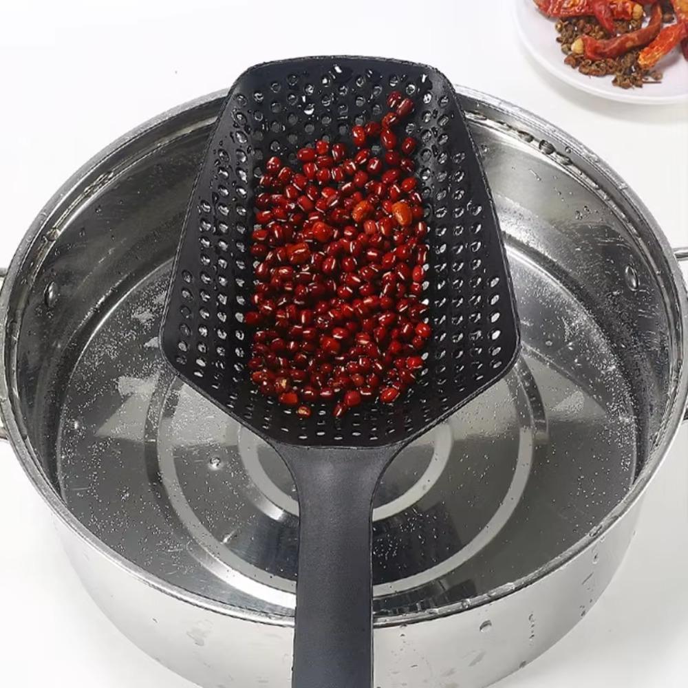 Food Drain Colander Plastic Skimmer Strainer Spoon Food Drain Shovel with Handle Durable Suitable for Kitchen Food Drain
