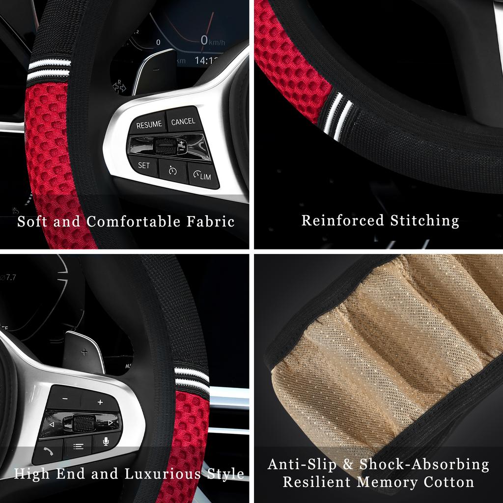 Car steering wheel cover Non-Slip No Inner Ring Car Steering Wheel Cover - Summer Ice Silk Breathable Universal Auto Accessory