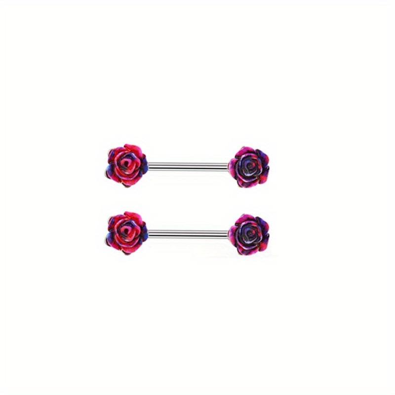 2pc Skull Nipple Ring Demon Nipple Ring Rose Chest Serpentine Nipple Ring Body Piercing Jewelry