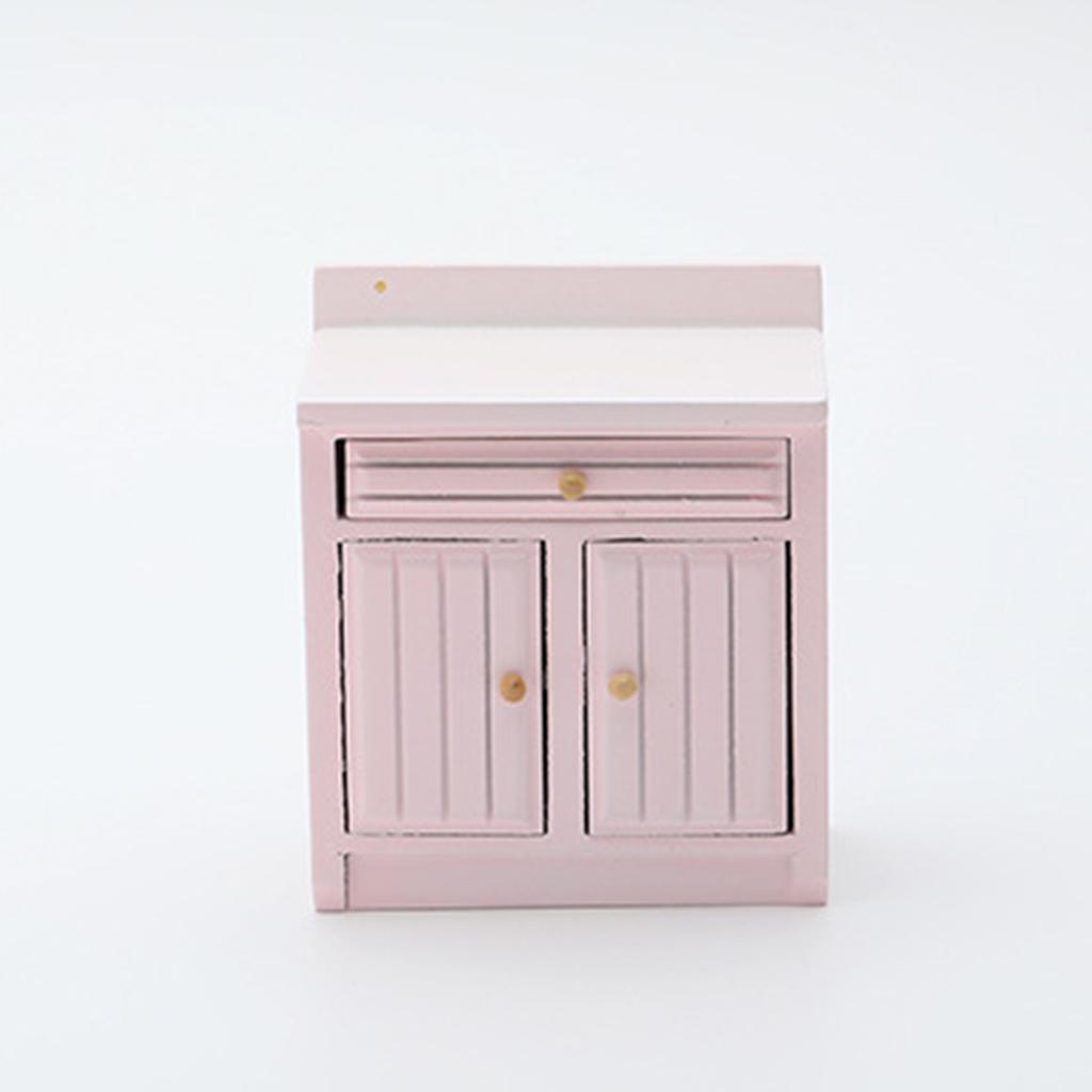 1/12 Kitchen Cooking Sink Doll Mini Table Cabinets Counter Toy Model