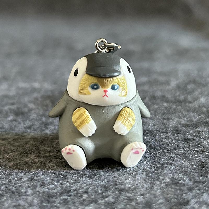 Aquarium Lucky Cat Key Chain Mobile Phone Chain Charm Pendant Bag Hanging Doll Decoration Women Girls Cute Accessories