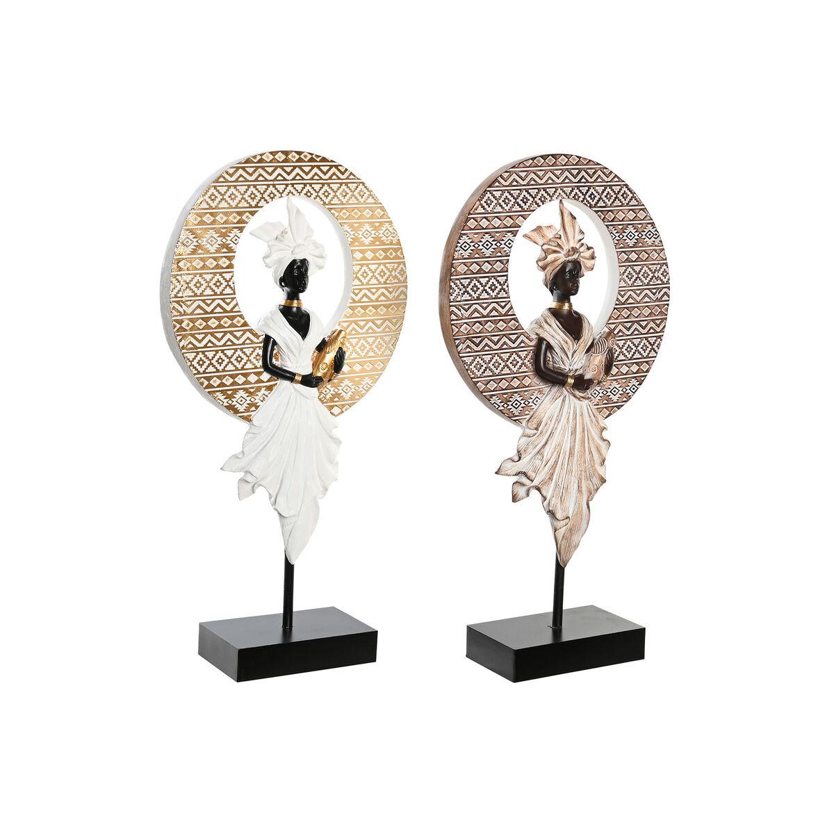 

Декоративная статуэтка DKD Home Decor 21 x 7,5 x 38,5 см Бежевый Золотистый Коричневый Белый Колониальный африканский стиль (2 единицы)