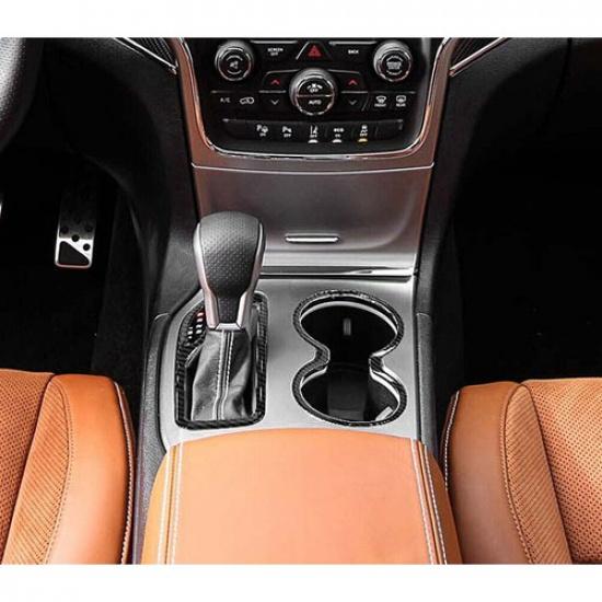 Gear Shift Control Panel + Cup Holder Cover Trim for Jeep Grand Cherokee 2016-21