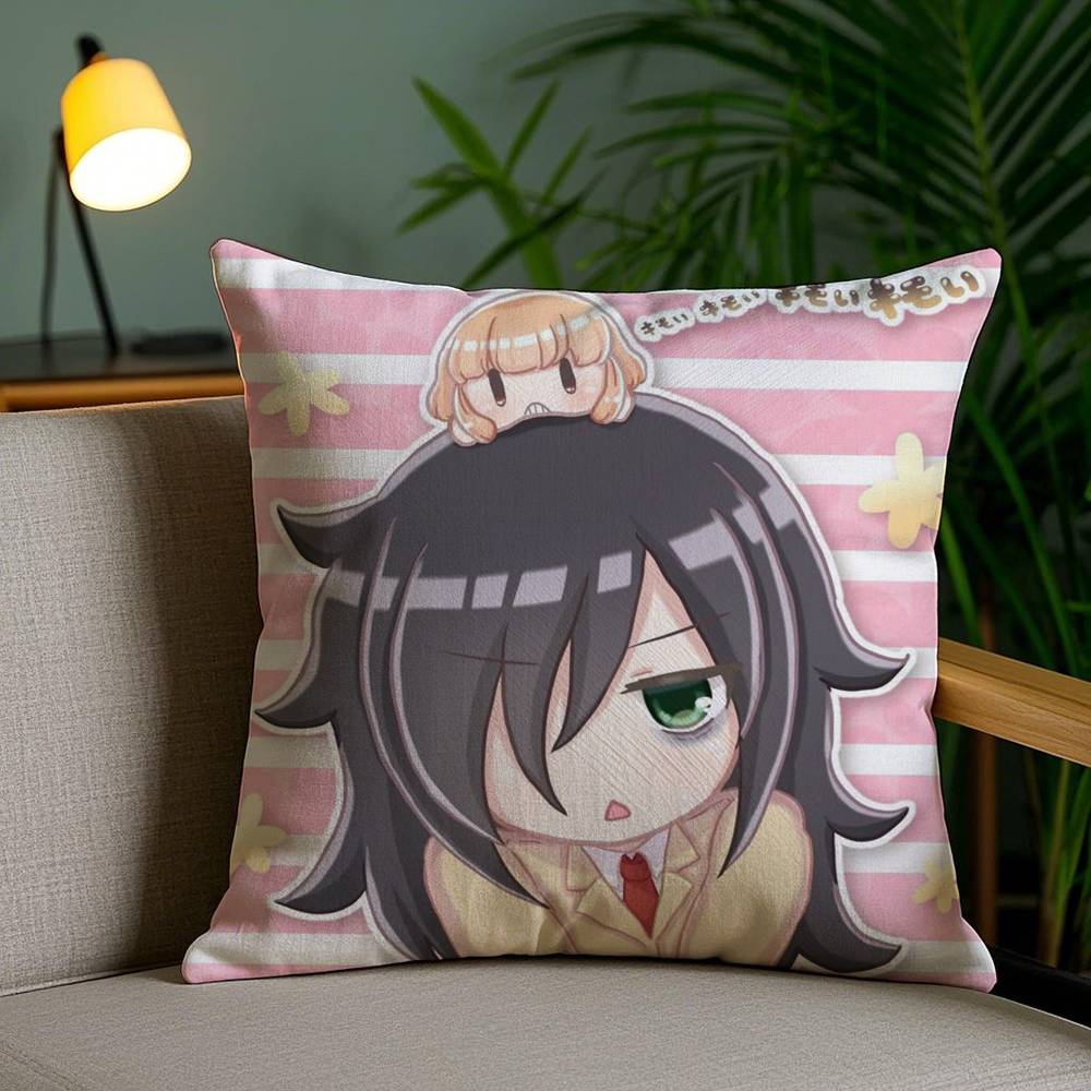 K-Kuroki T-Tomoko Pillow Case Office Sofa Dorm Chair Back Short Plush Double-sided Printing Home  Cushion Cover