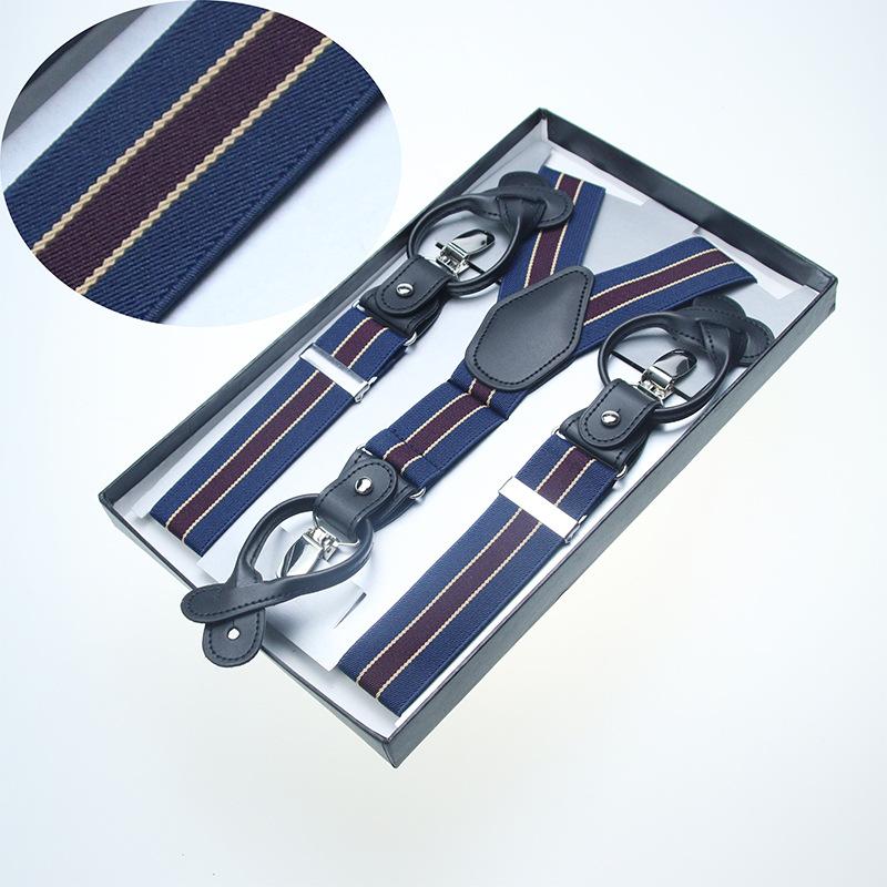 3.5Cm Men'S Adult Strap Men'S Trousers Suspender Suit Shirt Strap Clip Suspender Strap Fat Elastic Non-Slip