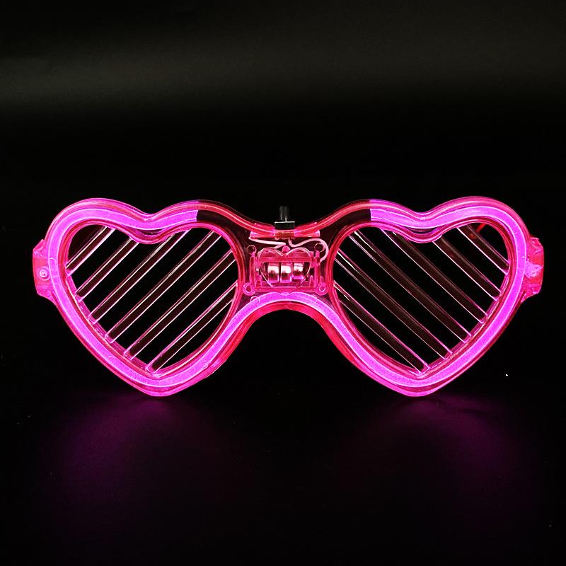 

Festival Celebration Style Heart Luminous Glasses Women Men Eyeglasses Love Core Shades Light Glasses for Party Female Eyewear MULTI