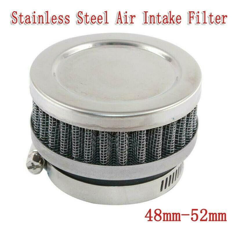 Motorcycle Scooter Stainless Steel Air-Intake-Filter + Clamp Universal 48-52mm