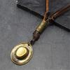 Retro Zinc Alloy Necklace Lightweight Brown Leather Neckchain Jewelry For Everyday Wear And Stylish Occasion