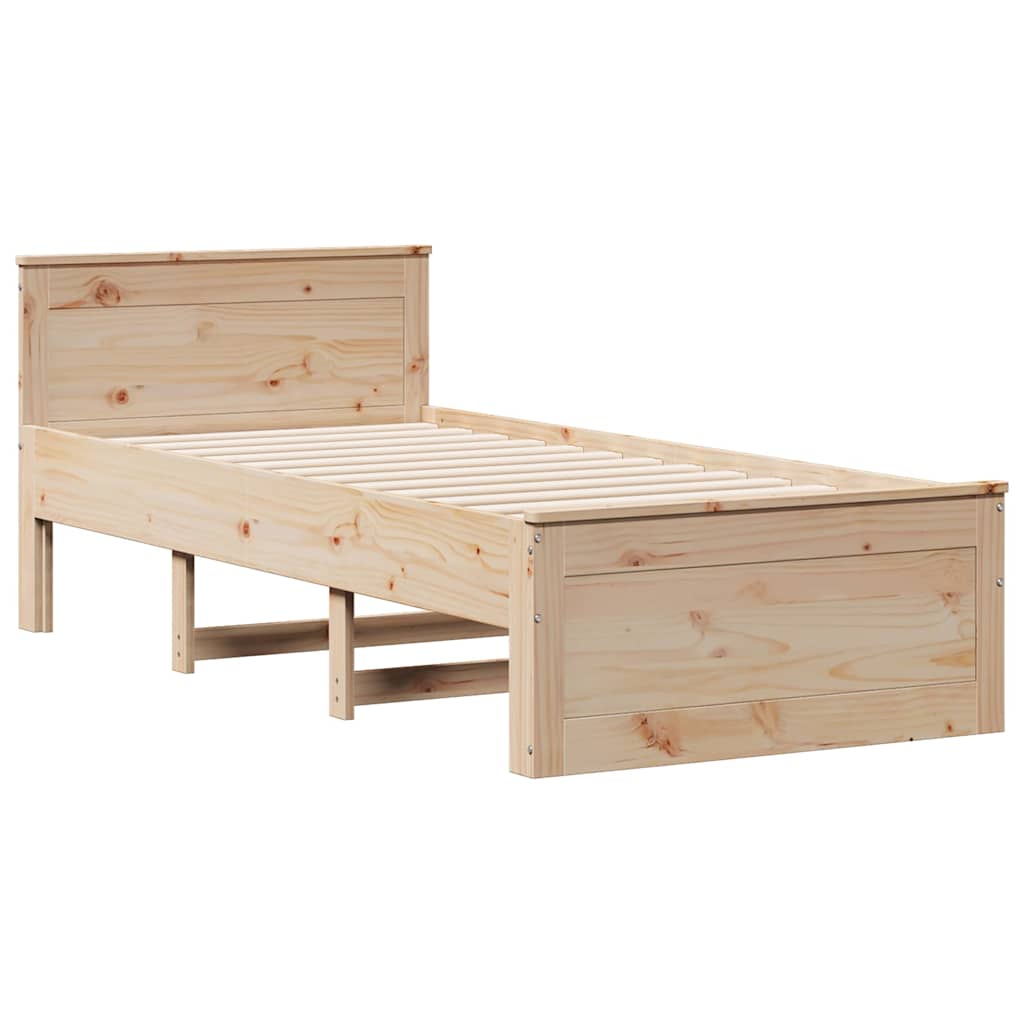 Solid Wood Bed Without Mattress with Headboard 90 X 190 Cm Pine