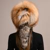 New women winter outdoor cold-proof thickening real fox fur bomber hat Fashion luxury fur caps Female natural fox fur hats