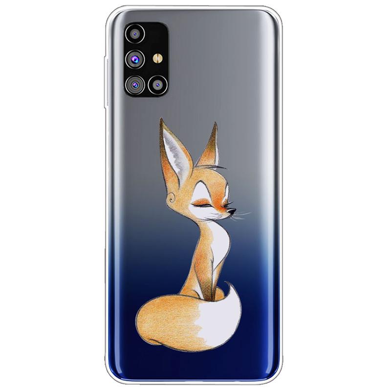 Clear Soft Cover for Samsung A31 A41 A51 A71 Case TPU Transparent Lovely Fashion Cases for Galaxy A71 Silicone Bumper Cat