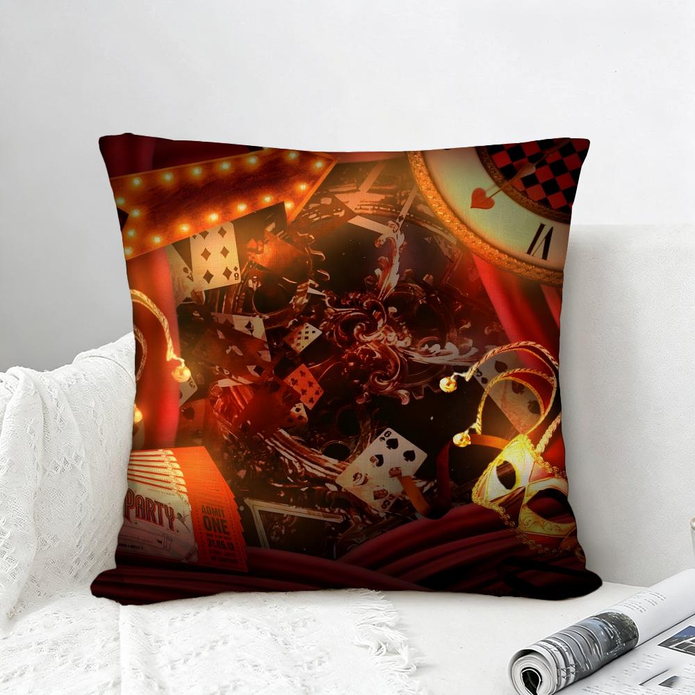 Casino Chances Casino Cushion Cover Natural Linen Pillowcase Set AllinOne Decor for Sofa Bedroom Chair