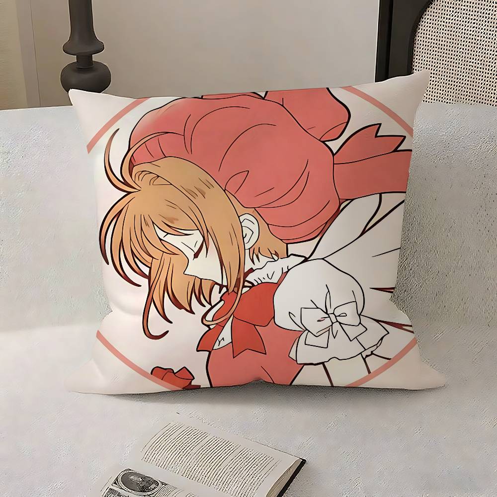 Kawaii Cardcaptor S-Sakura Case Plush Fabric Soft Pillowcase Double Sided Print Cushion Cover Household Gifts