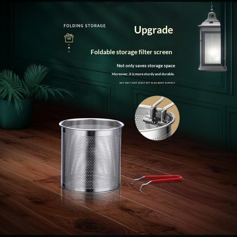 Stainless Steel Deep Fryer With Frying Basket Multifunctional Small Kitchen Pot For Frying Chicken And Other Cooking Tools