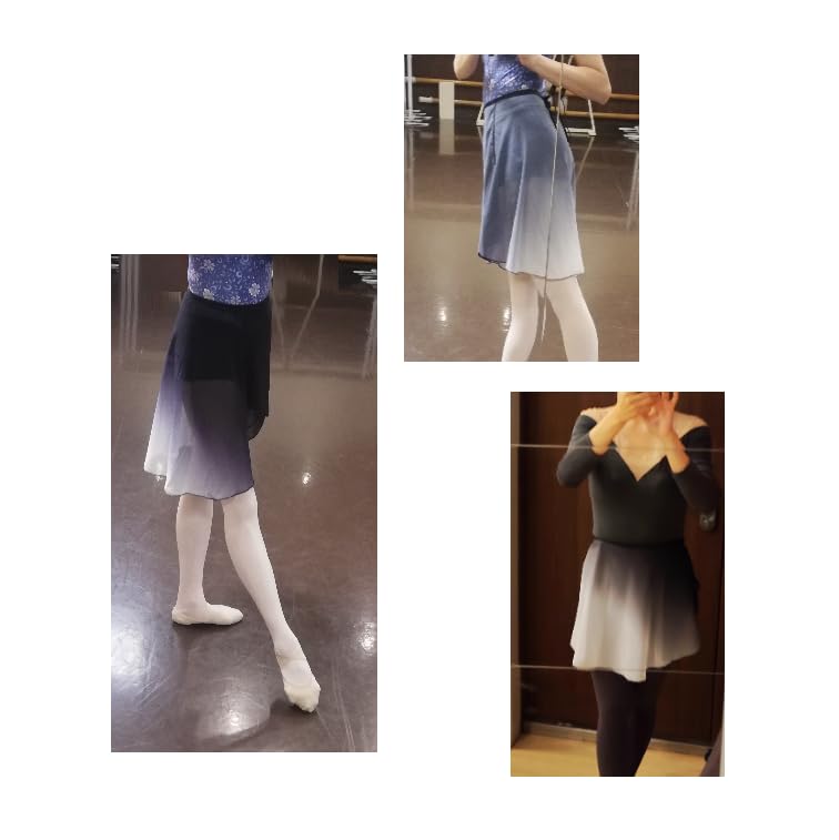 ProDance Černá Gradientní Baletní Zavinovací Sukně Polodlouhá (PSL009A)