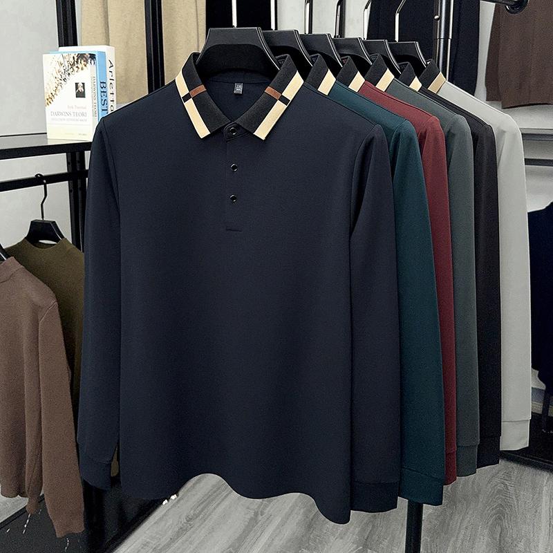 Spring And Autumn Polo Shirt Long Sleeve Men'S T-Shirt Collar Spring And Autumn 2025 New Top