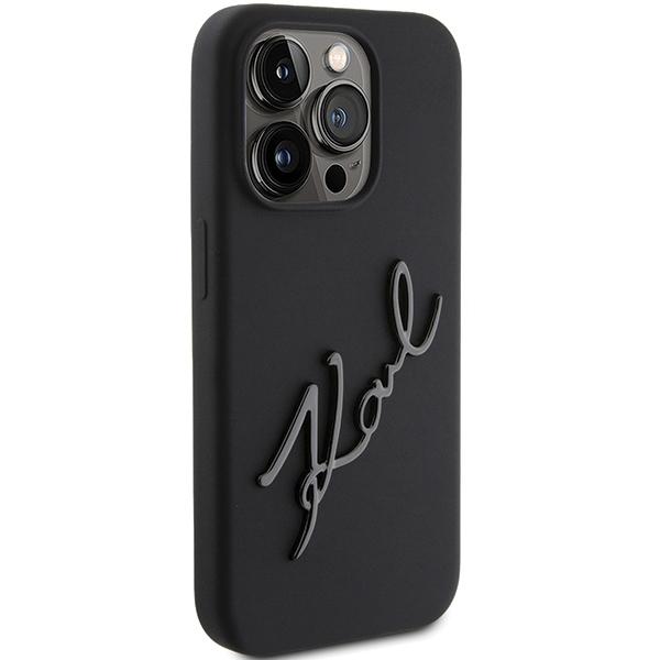 Karl Lagerfeld KLHCP15LSKSBMCK iPhone 15 Pro 6,1" schwarz/schwarz Hartschale Silikon Karl Schriftzug