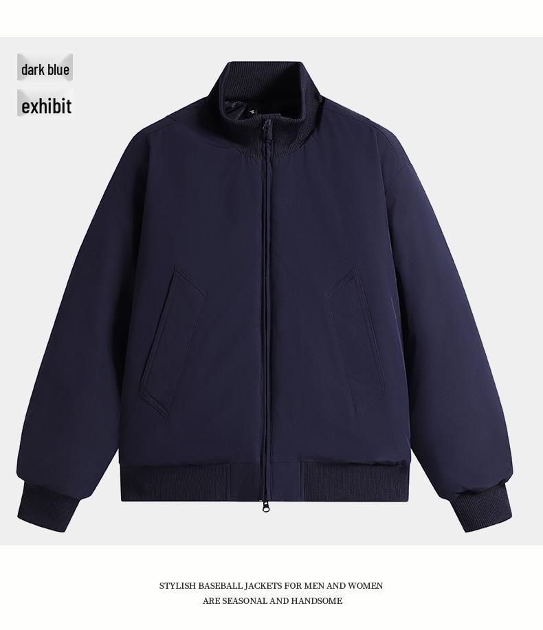 Veste d'aviateur d'hiver pour homme à col montant - Vêtement d'extérieur décontracté ample épaissi en coton
