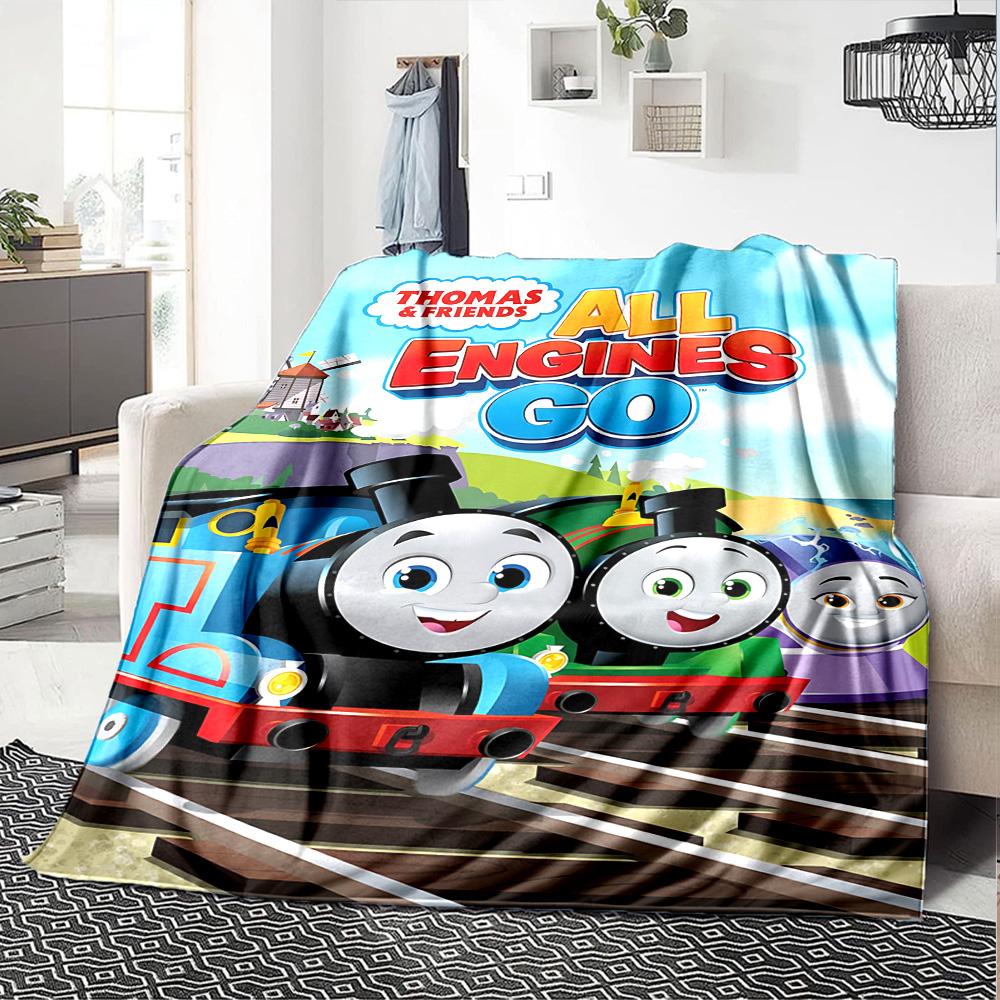 1pc Thomas Friends Engines Adventure Flannel Blanket for Super Soft Cute Comfort Blanket for Travel Bedding Couch Sofa Blanket Y73017