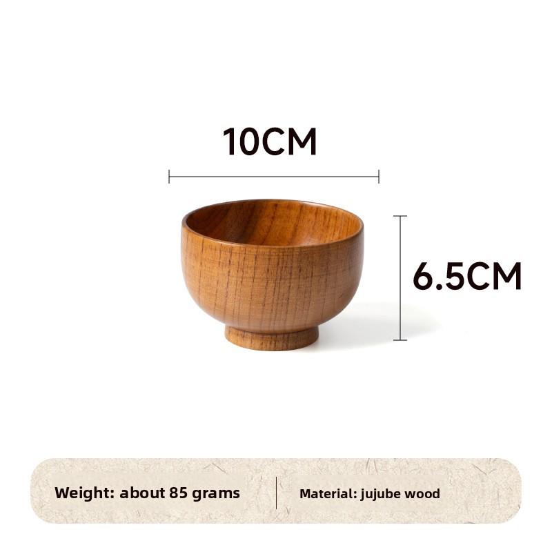 

Natural Log Anti-scalding Instant Noodle Bowl Round Sour Jujube Wooden Bowl Household Chinese Children s Rice Bowl Soup Noodle Bowl