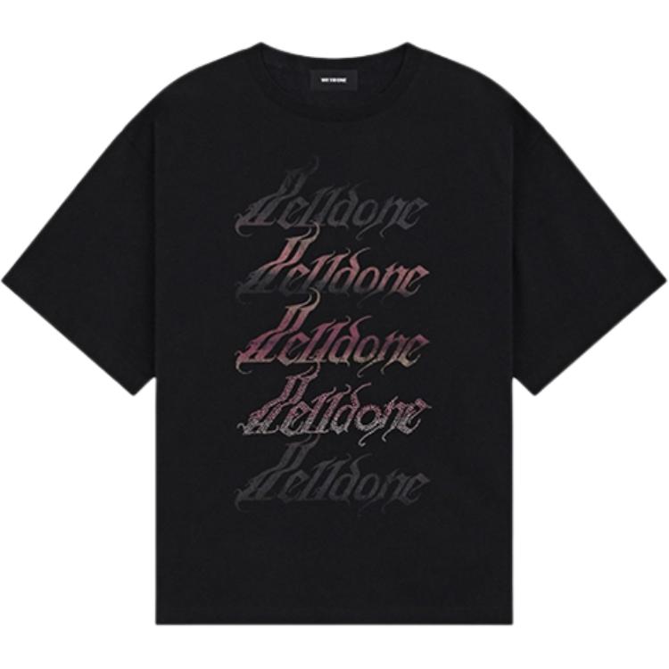 We11done Ss26 Rhinestone Style Logo Short Sleeve T-Shirt Unisex Tops WD-TT2-26-769-U-BK