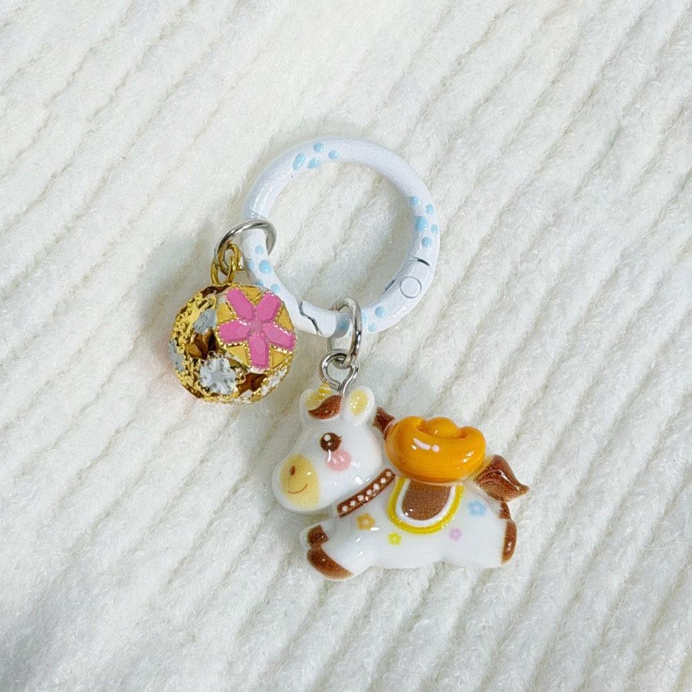 

Chinese Style Cartoon Horse Bag Pendant Little God of Wealth New Year Keyring Pony Pendant Gift хакі