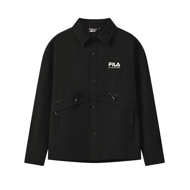 Fila Original Fashionable Personality Trendy Minimalist Retro Casual Sports Versatile Comfortable Woven Long Sleeve Shirt Men Shirts F11M539403FBK