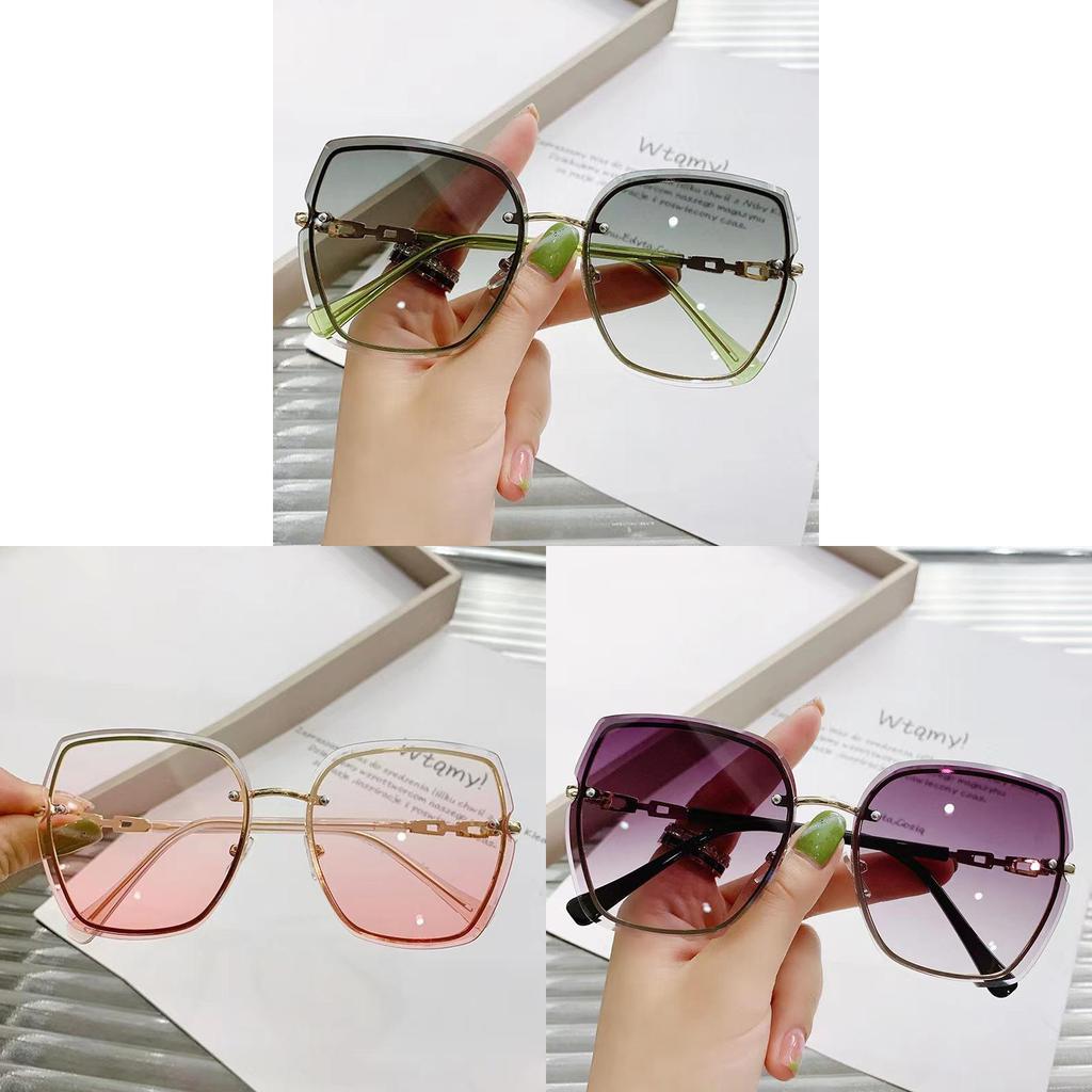 Fashion Unisex Frameless Gray Uv400 Sunglasses For Outdoor Activities And Parties