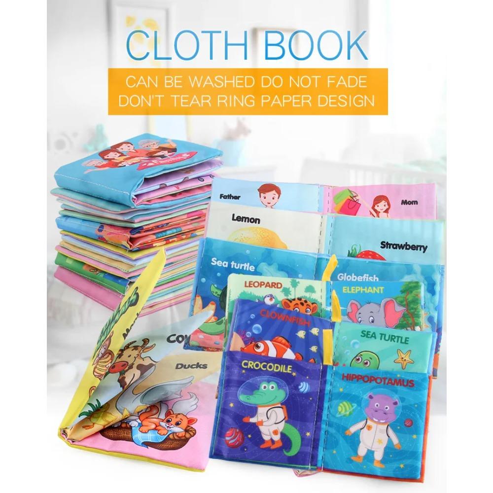 Baby Soft Cloth Book for Newborns 0-12 Months 3D Book Animal Family Cognitive Montessori3D Book for Kids Gift