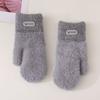 Plush gloves female students keep warm in autumn and winter cute plush thickened simple couple cycling windproof and cold-proof gloves