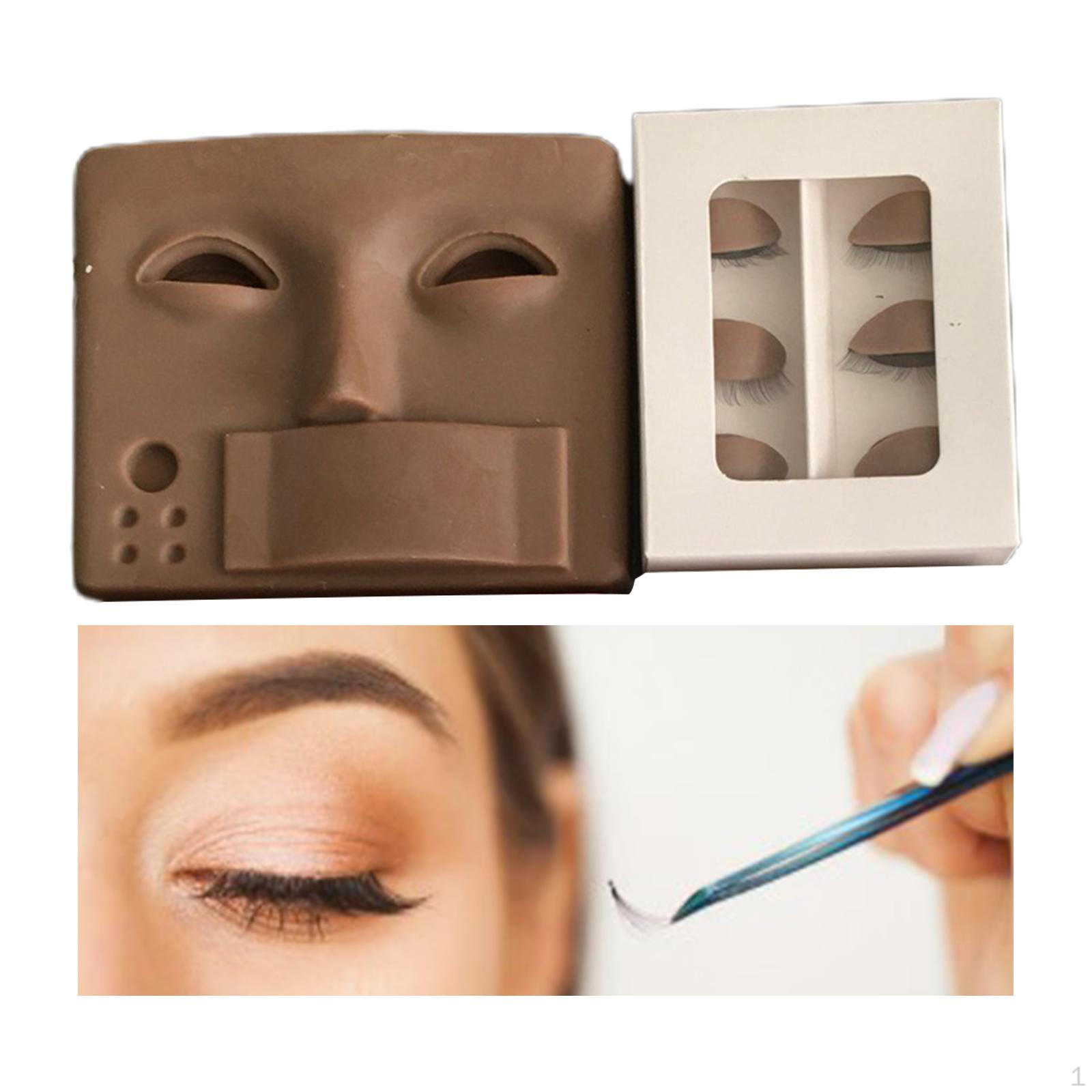 

Eyelid with Lashes Holder Eyelids Removable Head Model for Exercise Teaching Lash Practice Brown