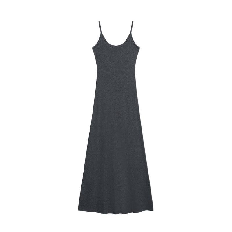 Spring/Summer 2026 French Style Slim Bodycon Spaghetti Strap Long Dress