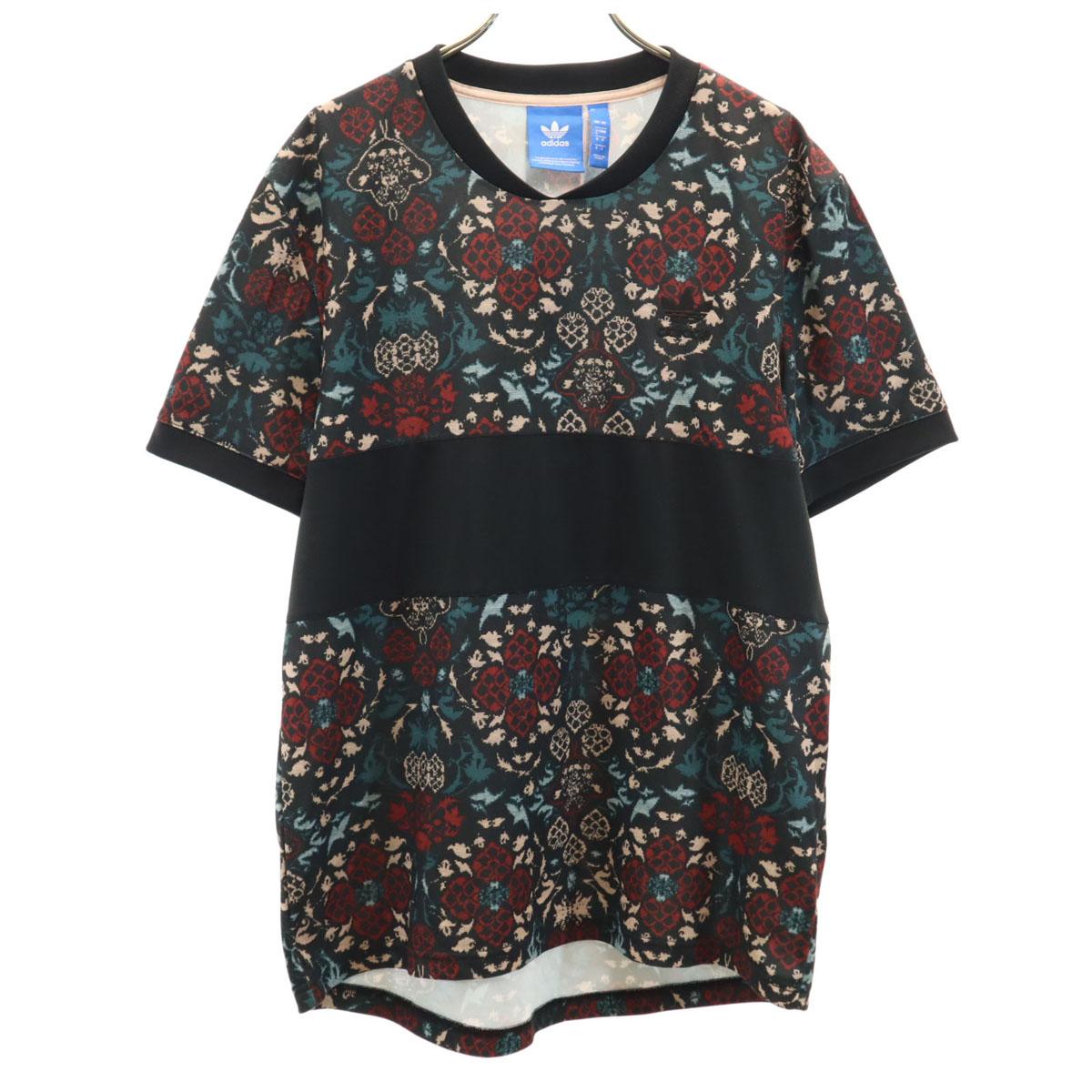 

adidas Originals Trefoil logo flower print Short sleeve T-shirt O black Women Used