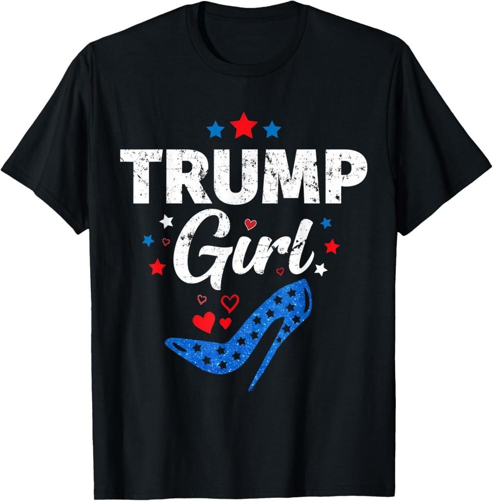 Футболка  Trump Girl  Футболка  Trump 2024  с американским флагом Унисекс XXXXL