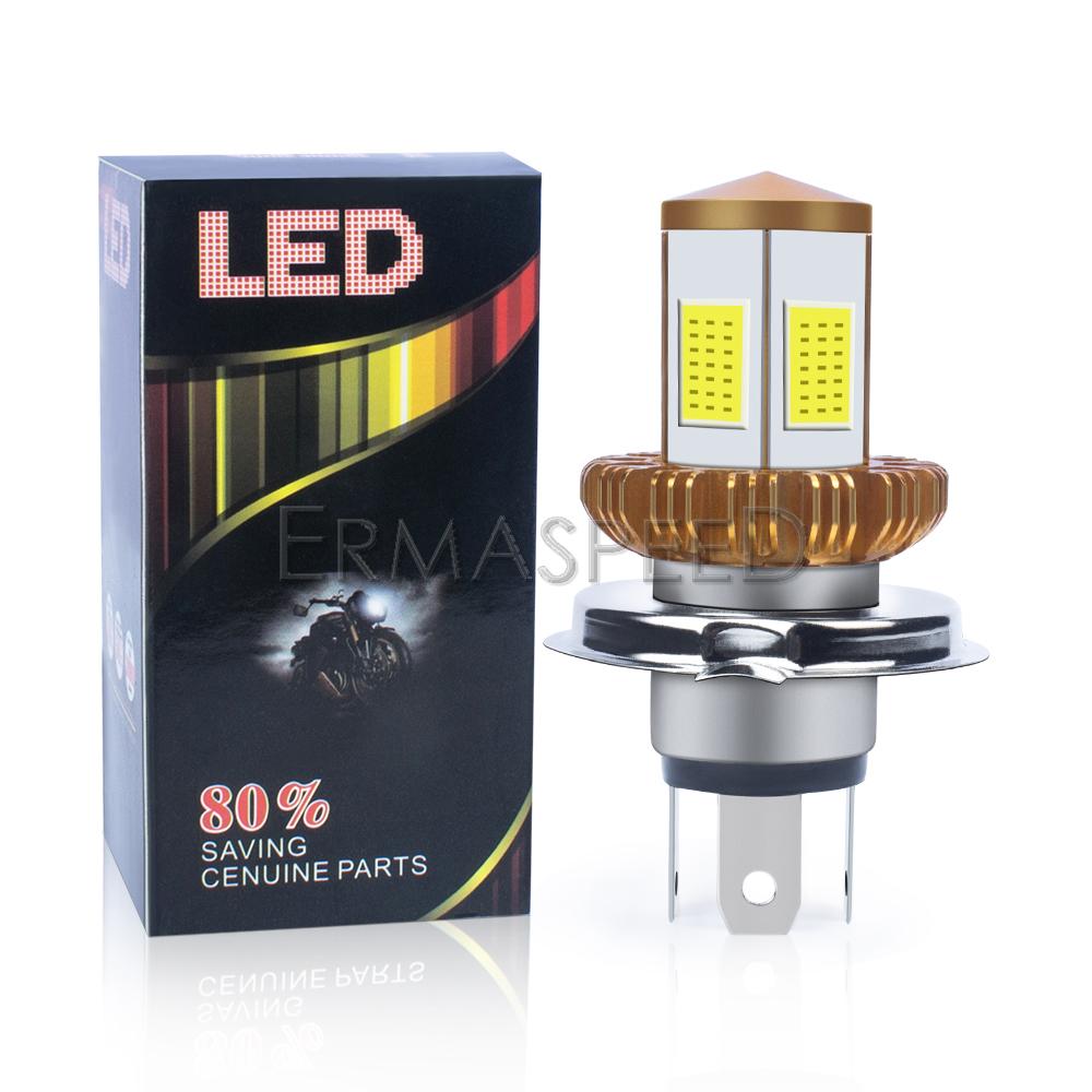 

H4 светодиодная лампа для фар мотоцикла 6000K белая лампа дальнего/ближнего света для мотоцикла, электрического велосипеда, скутера, фара для мотоцикла H4