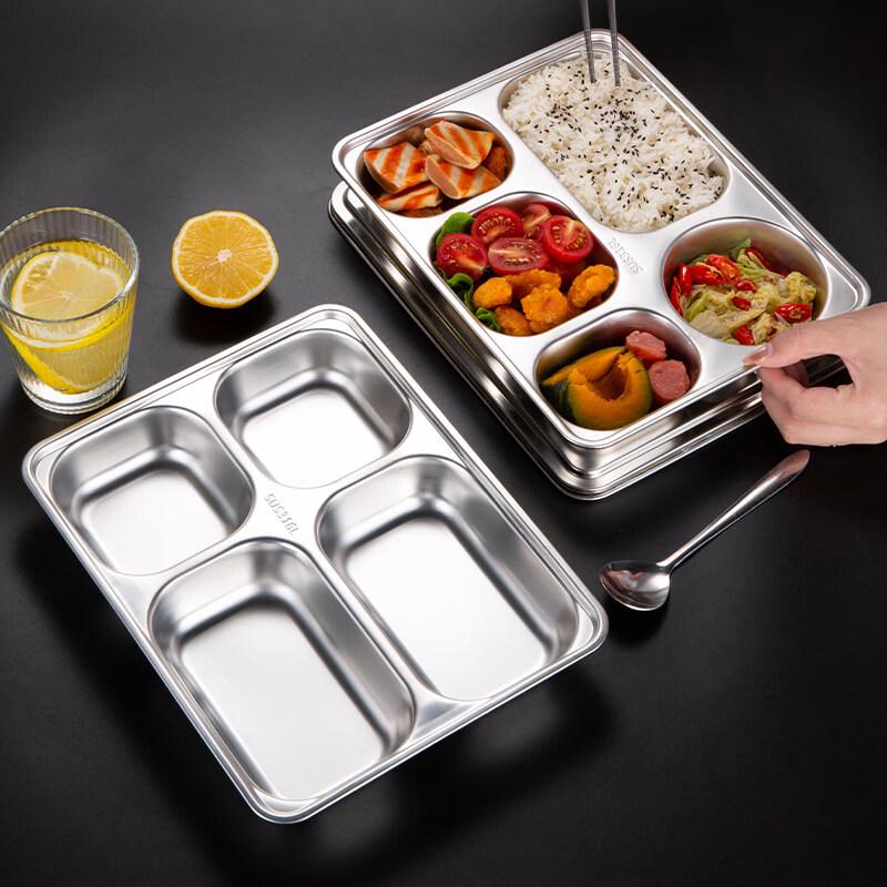 304 Stainless Steel Deep Divided Student Meal Tray