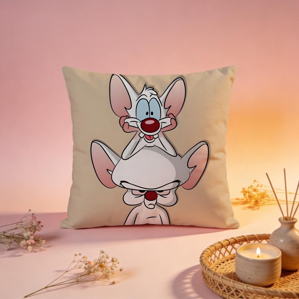 Stylish PPinky and the Brainful Cushion Cover Comfortable Durable Pillow Cover MultiScene for Home Office Car Sofa