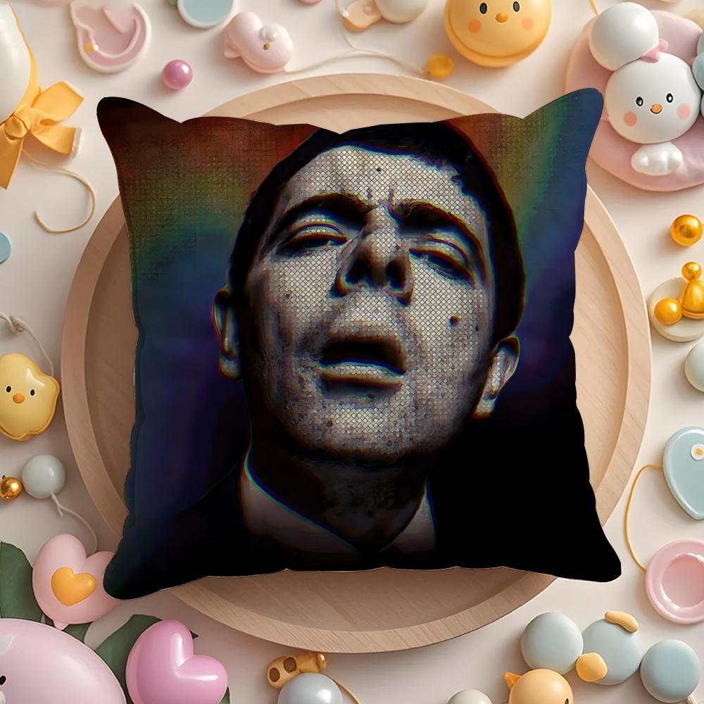 Federa Cuscino Mr B-Bean-N Morbido Tessuto Peluche Copricuscino Stampato Double-Sided Caldo Cuscino per Divano Invernale