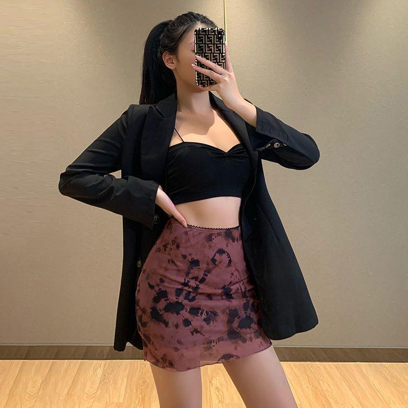 Jupe Imprimée en Maille Européenne Américaine pour Femme - Sexy, Amincissante, Polyvalente Coupe Hipster