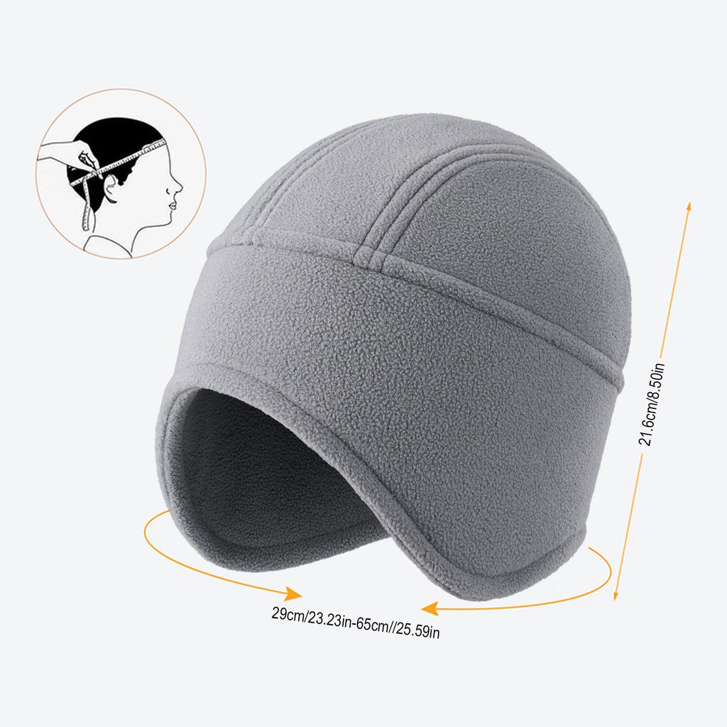 Fleece Earmuff Beanie Polar Fleece Winter Hat Windproof Ski Cycling Running Cap for Men Women Outdoor Sports