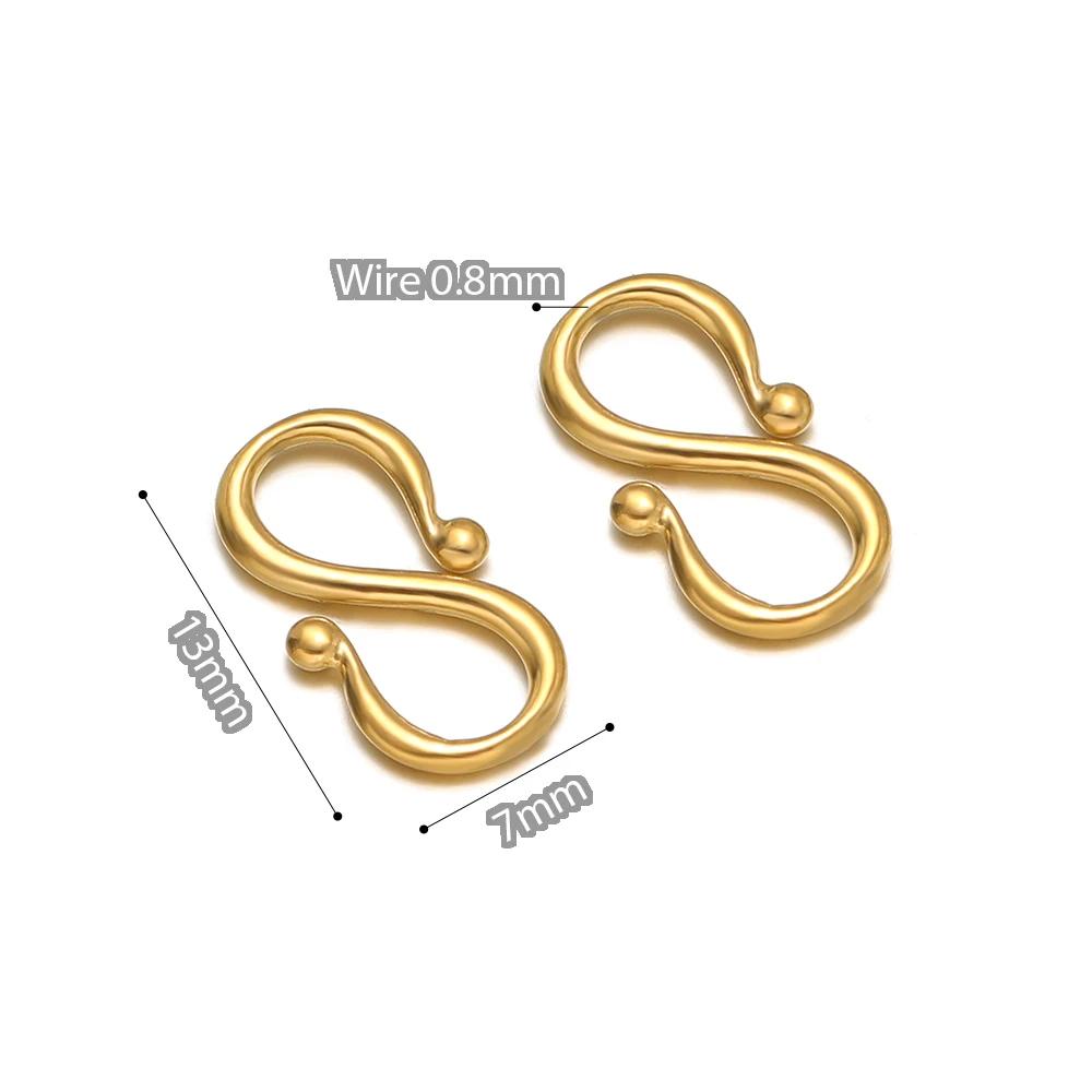 20pcs Stainless Steel W Shape Necklace Clasps Hooks for DIY Jewelry Making Finding Bracelets Supplies Accessories Wholesale