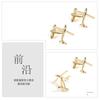 Personalized Metal Smooth Gold Airplane Cufflinks Men's French Shirt